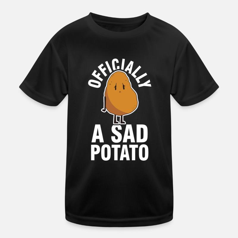 Sad Depressive Potato Kids Functional T-Shirt