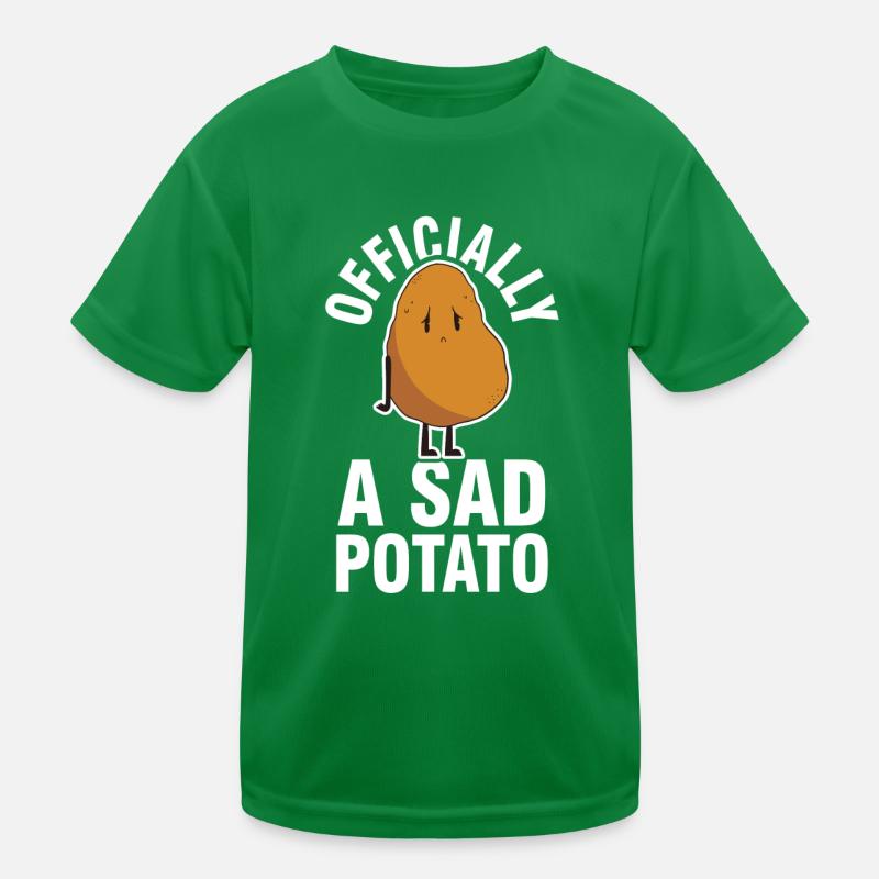 Sad Depressive Potato Kids Functional T-Shirt