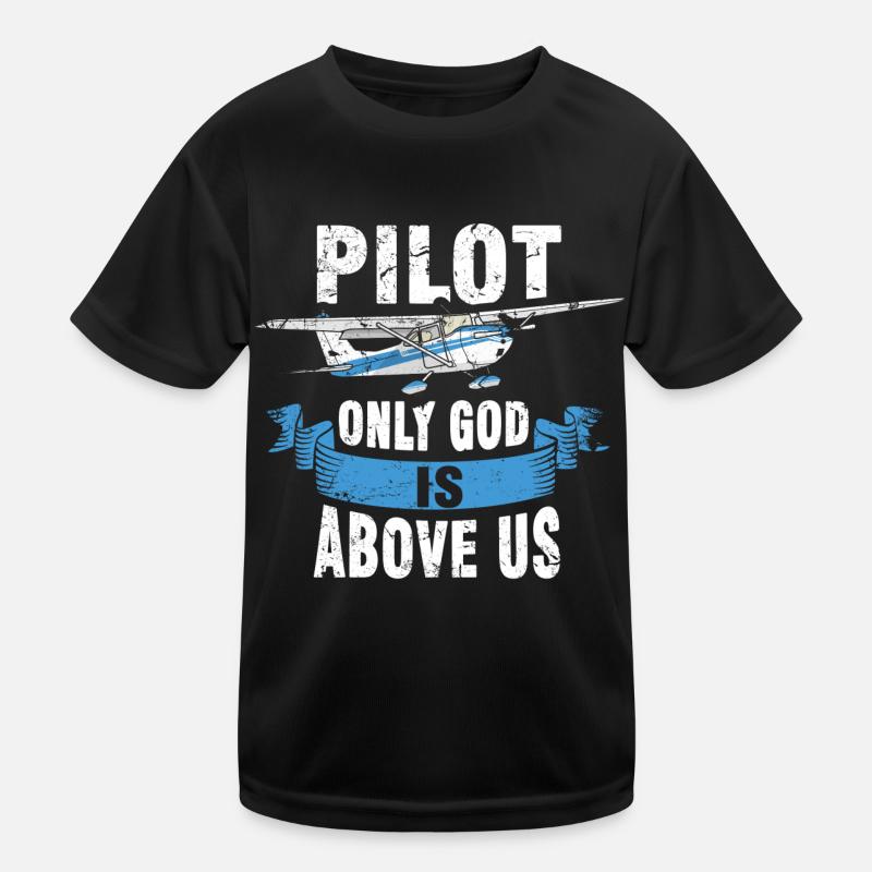 Propeller Flugzeug Pilot Flieger Kinder Funktions-T-Shirt