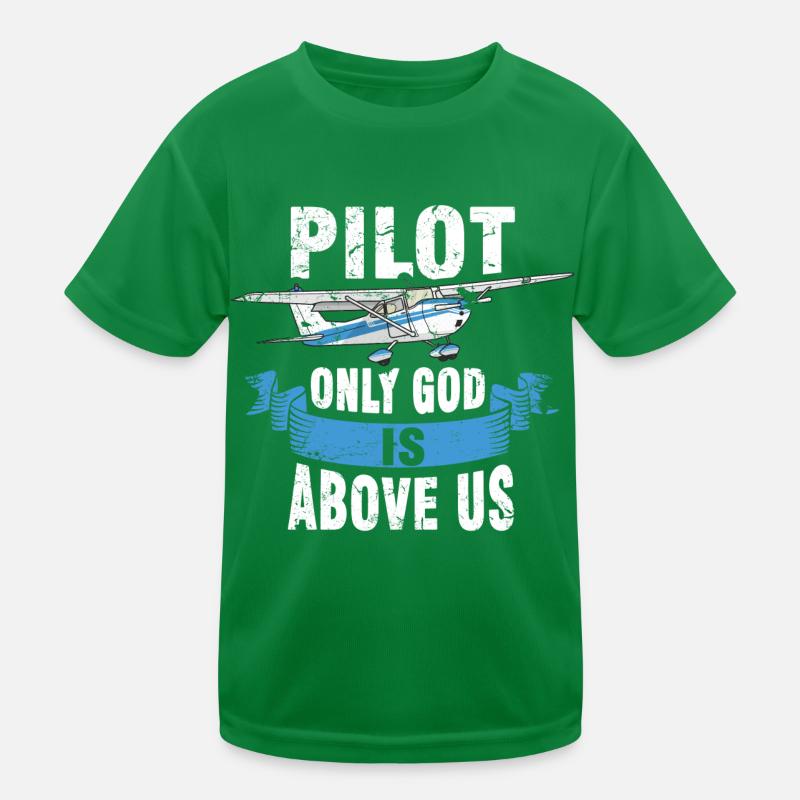 Propeller Flugzeug Pilot Flieger Kinder Funktions-T-Shirt
