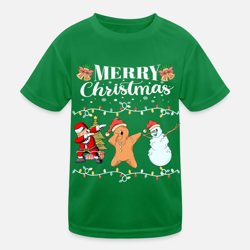 Merry Christmas Dabbing Crew Kids Functional T-Shirt