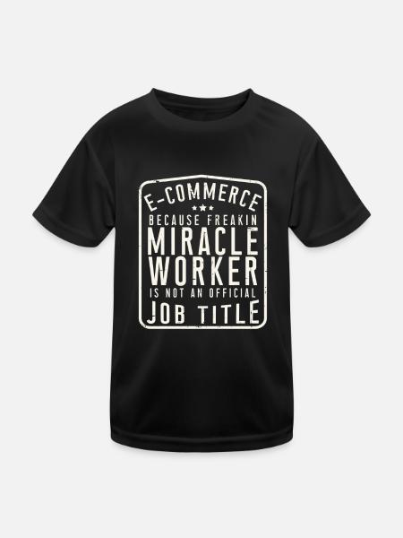 E-Commerce - Kinder Funktions-T-Shirt - Schwarz - Vorne