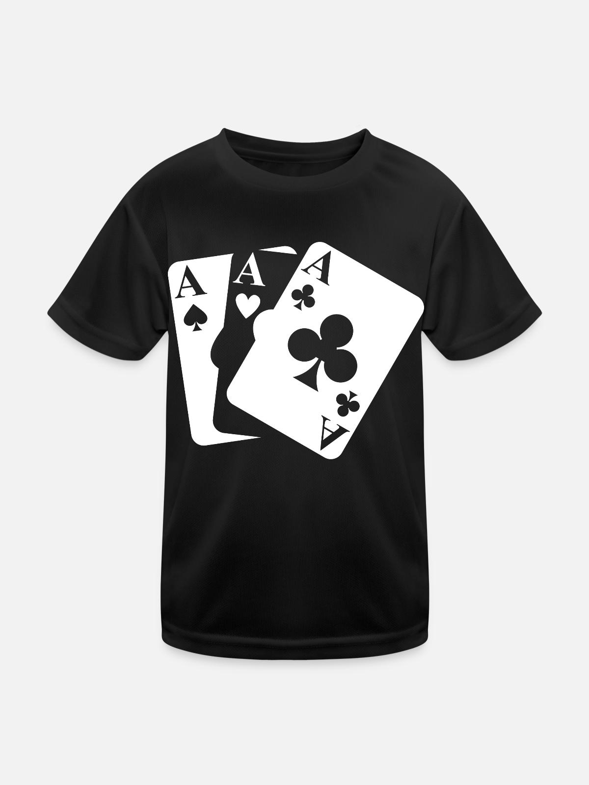 playing cards - Kids Functional T-Shirt - black - Front