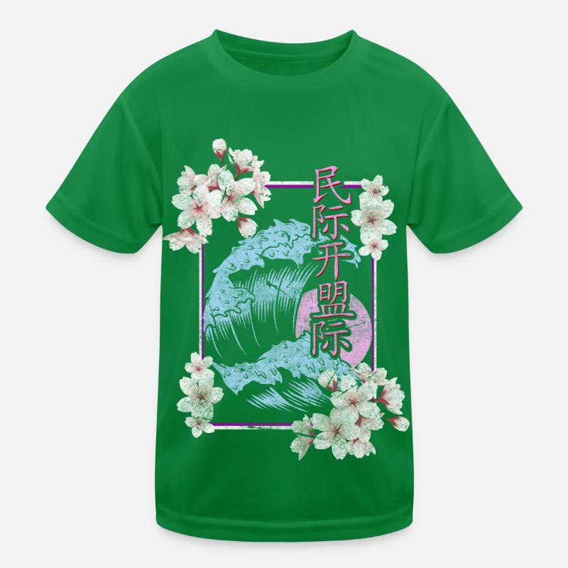 Kirschblüte Asien Blüte Bunt Kinder Funktions-T-Shirt