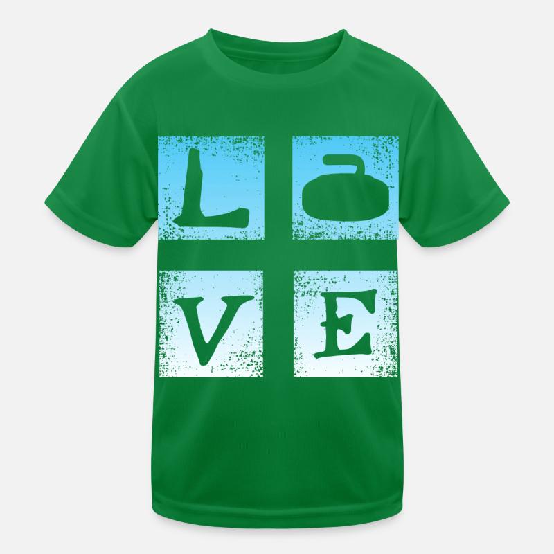 Liebe Curling Kinder Funktions-T-Shirt