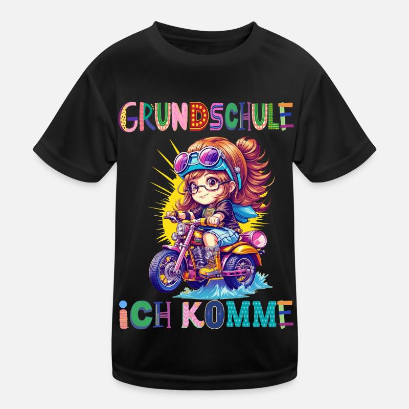Grundschule - Ich komme / Steampunk Mädchen Kinder Funktions-T-Shirt