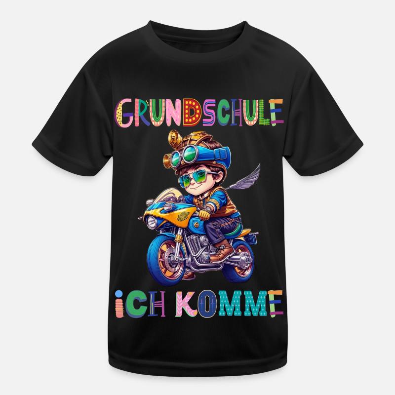 Grundschule - Ich komme / Steampunk Junge Kinder Funktions-T-Shirt