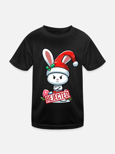 Beleidigter Osterhase Weihnachten lustig Geschenk - Kinder Funktions-T-Shirt - Schwarz - Vorne