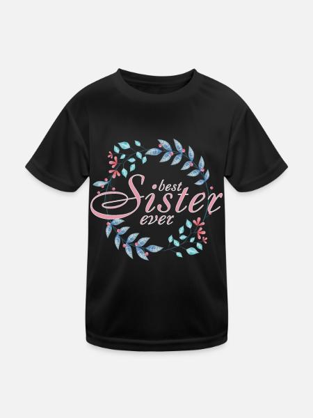 Beste Schwester - Kinder Funktions-T-Shirt - Schwarz