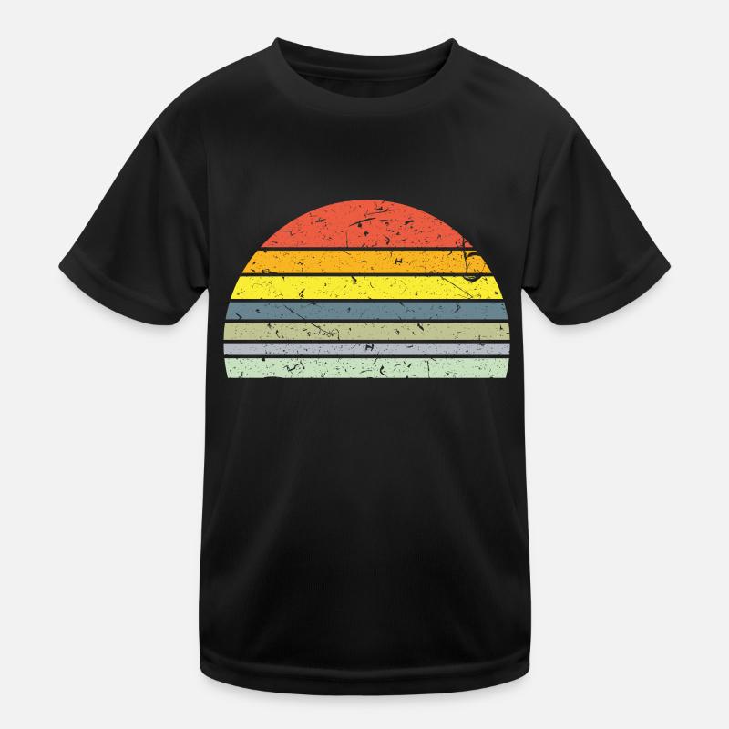 Rétro demi-cercle coucher de soleil T-shirt sport Enfant