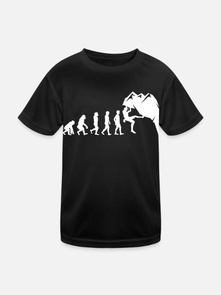 Klettern Boulder Wall Climber Evolution - Kinder Funktions-T-Shirt - Schwarz - Vorne