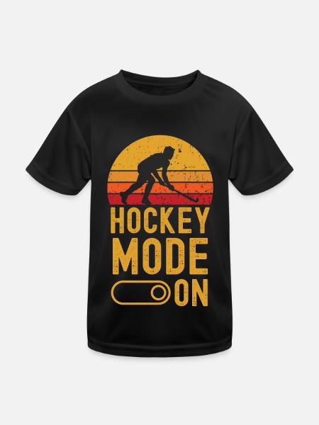 Feldhockey Mode on retro vintage - Kinder Funktions-T-Shirt - Schwarz - Vorne