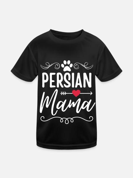 Persian Cat Mama - Kids Functional T-Shirt - black - Front