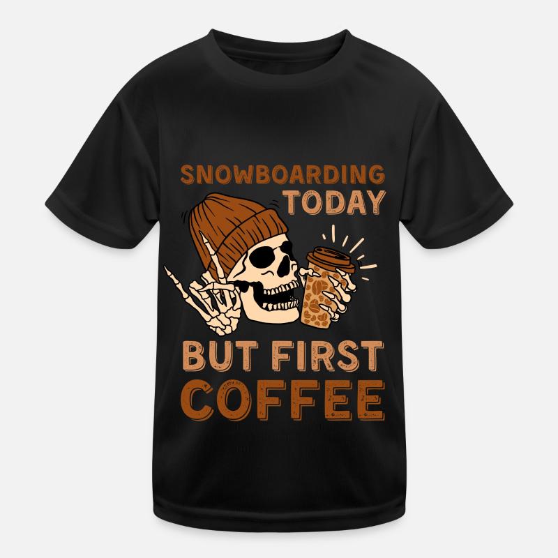 Café Snowboard squelette T-shirt sport Enfant