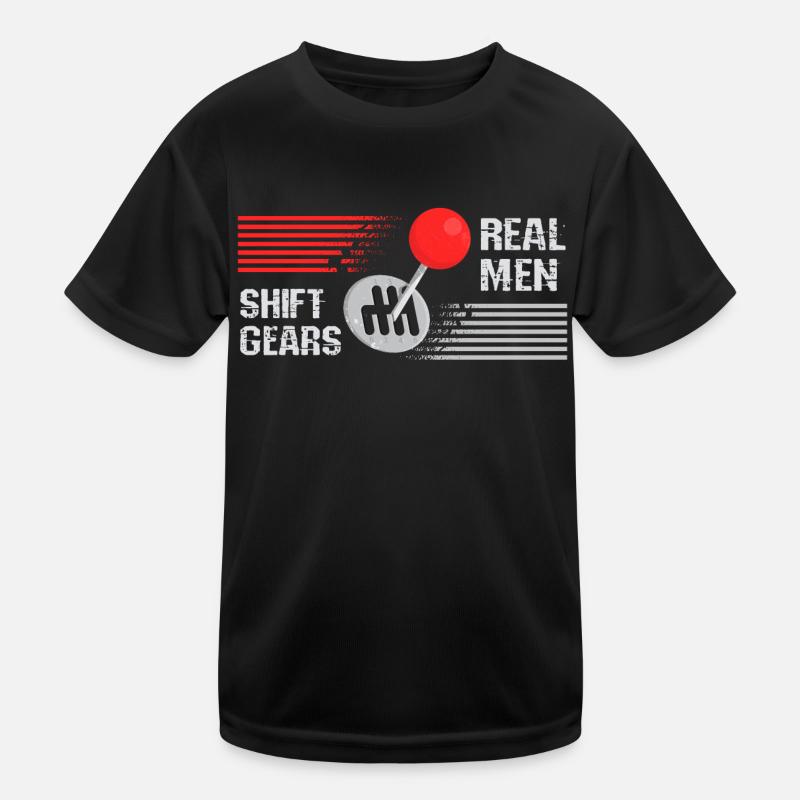 Echte Männer schalten Kinder Funktions-T-Shirt