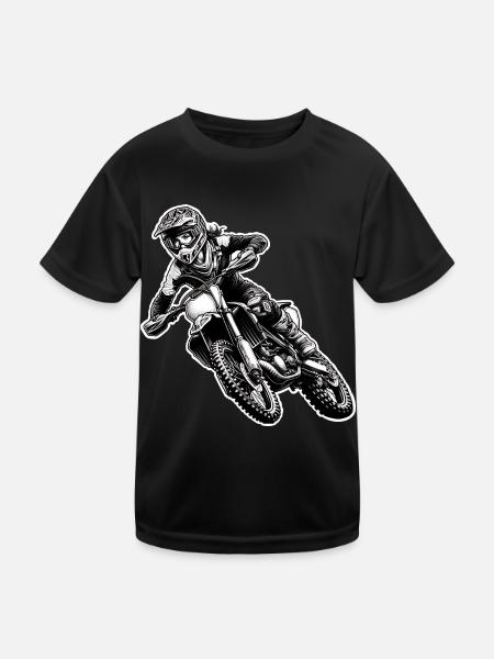 Motocross Femmes Filles Fille - T-shirt sport Enfant - noir - Devant