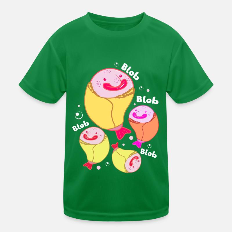 Blobfish Deep Sea Grumpy Introverted Gift Kids Functional T-Shirt