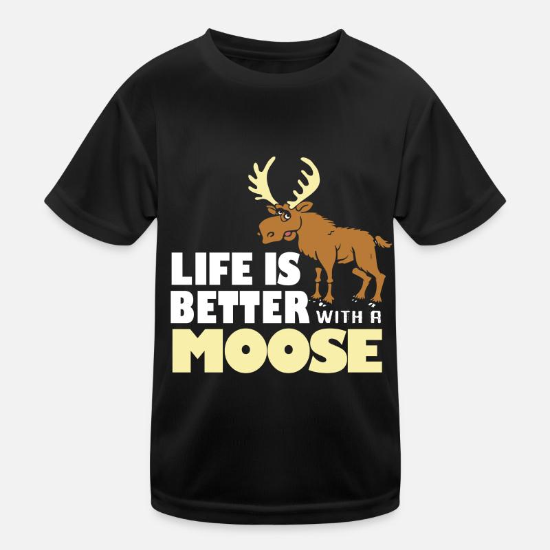Elk Moose Deer Antler Reindeer Deer Gift Kids Functional T-Shirt