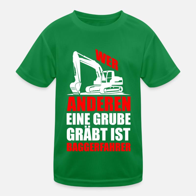 Lustiger Spruch Bagger Baggern Geschenkidee Kinder Funktions-T-Shirt