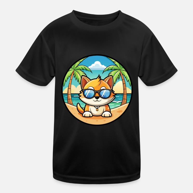 Munchkin Lunettes de soleil de dessin animé de race de chat plage T-shirt sport Enfant