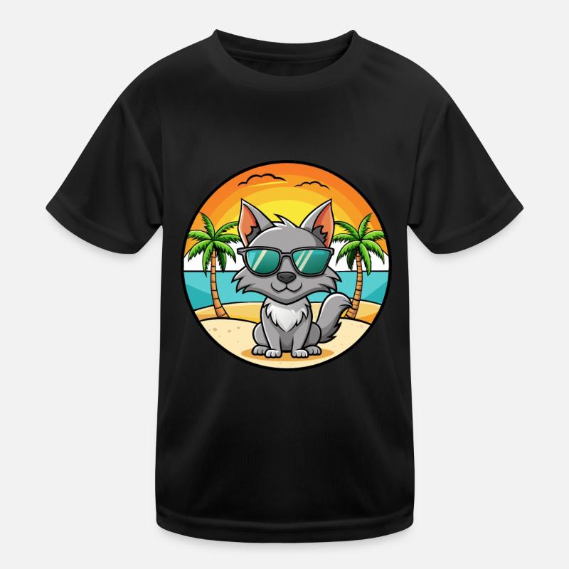 Nebelung Lunettes de soleil de dessin animé de race de chat plage T-shirt sport Enfant