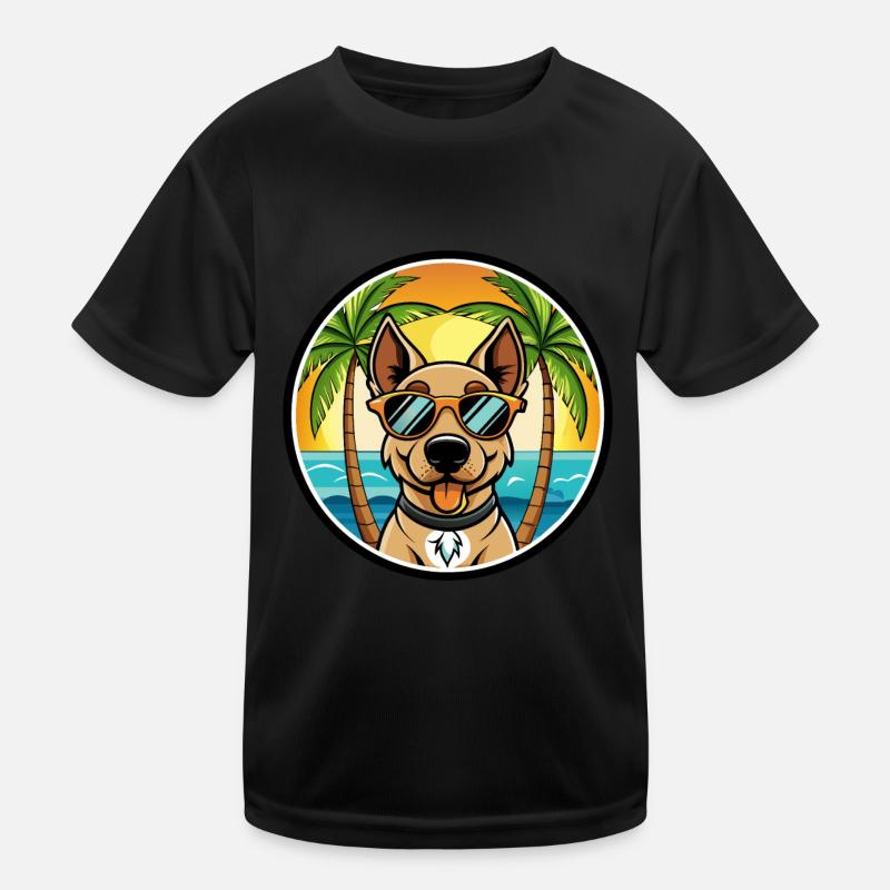 Deutscher Jagdterrier Hunderasse Cartoon Beach Kinder Funktions-T-Shirt