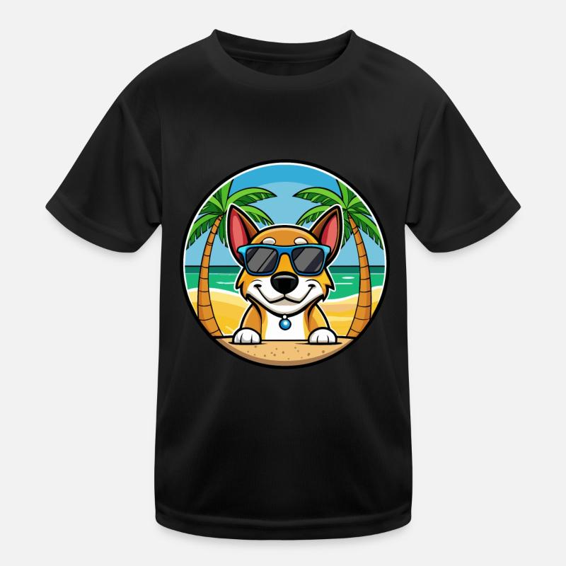 Chien de chasse tricolore serbe race de dessin animé plage T-shirt sport Enfant