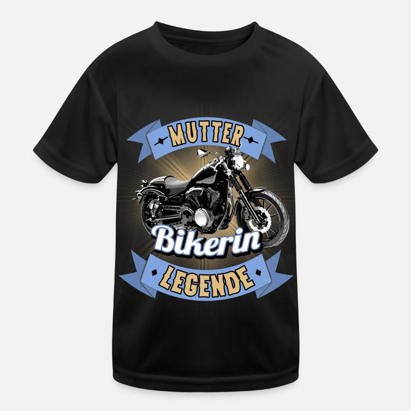 Bikerin Mutter Motorräder Kinder Funktions-T-Shirt