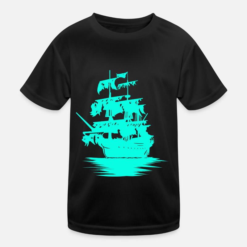 Segelschiff Schiff Seefahrt Fantasy Maritim Jolle Kinder Funktions-T-Shirt