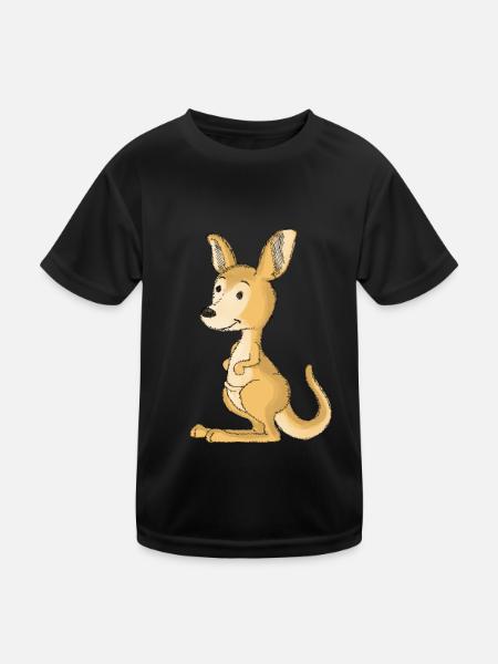 Wildtiere Australien Beuteltiere Känguru Kinder - Kinder Funktions-T-Shirt - Schwarz - Vorne