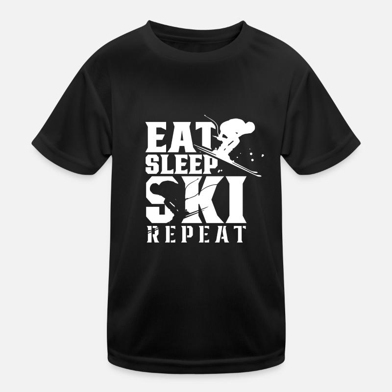 Eat Sleep Ski Repeat Skis de ski T-shirt sport Enfant