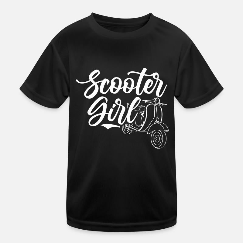 Roller Moped Motorroller Rollerfahrer Fahren Kinder Funktions-T-Shirt