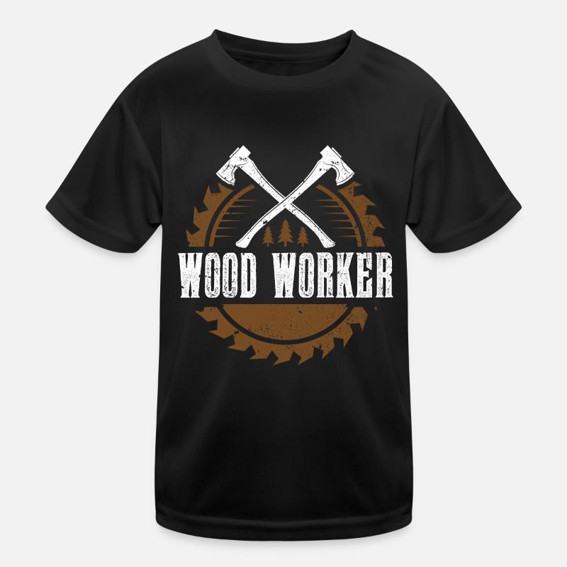 Holzarbeiter Holzhauer Holzarbeit Holzbearbeiter Kinder Funktions-T-Shirt