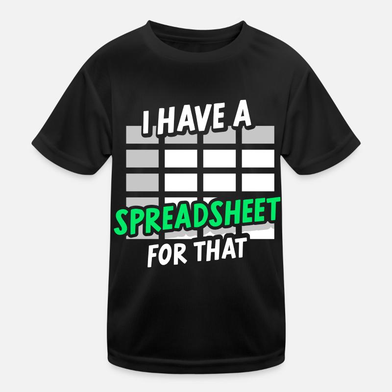J’ai une feuille de calcul pour le tableau comptable T-shirt sport Enfant