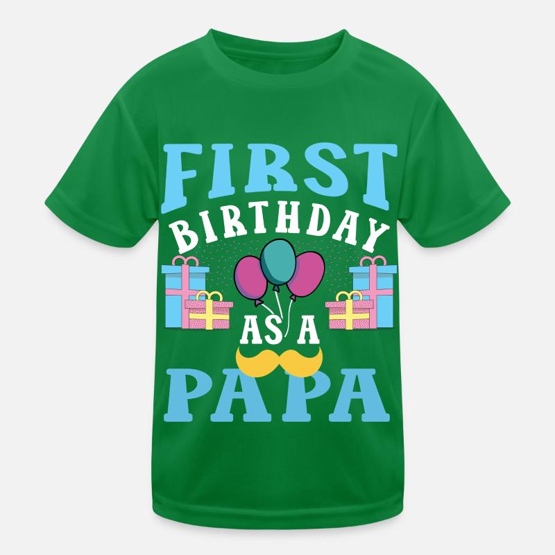 First Birthday As Papa Party Father Daddy Kids Functional T-Shirt