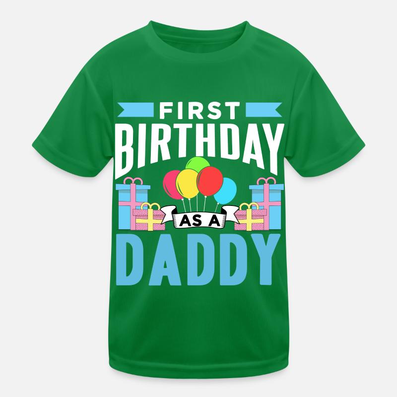 Erster Geburtstag Als Papi Papa Vater Party Kinder Funktions-T-Shirt