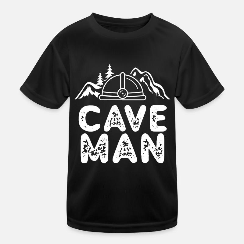 Caveman Cave Man Cave Caving Cave Hiking Kids Functional T-Shirt