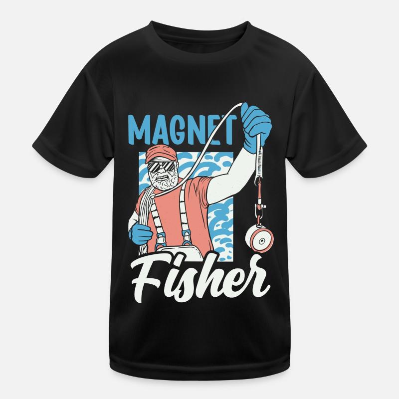 Magnetfischer Magnet Magnetfischen Kinder Funktions-T-Shirt