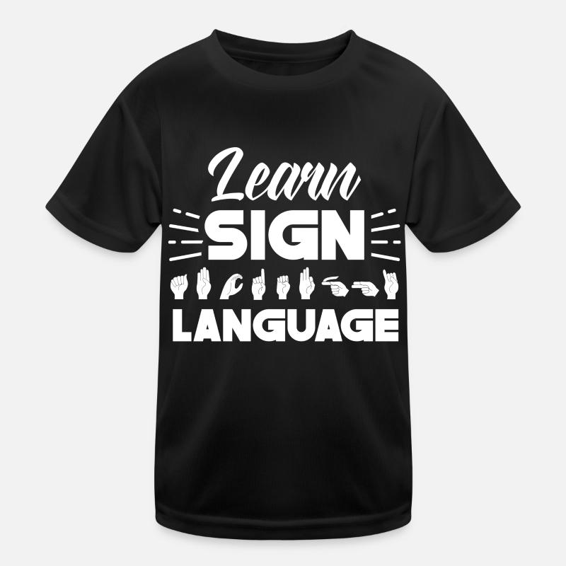 Sign Language Learning Awareness Sign Gestures Kids Functional T-Shirt