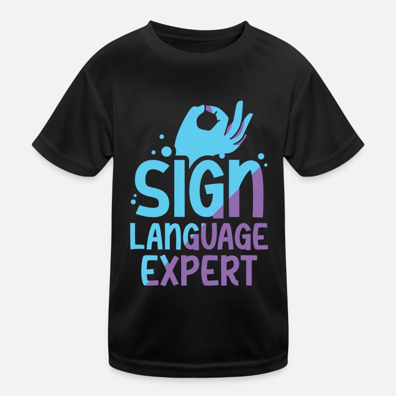 Gebärdensprache Experte Awareness Gestik Gebärden Kinder Funktions-T-Shirt