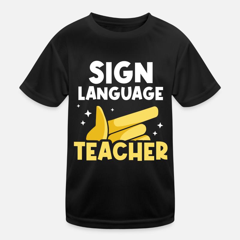Gebärdensprache Lehrer Gestik Gebärden Awareness Kinder Funktions-T-Shirt