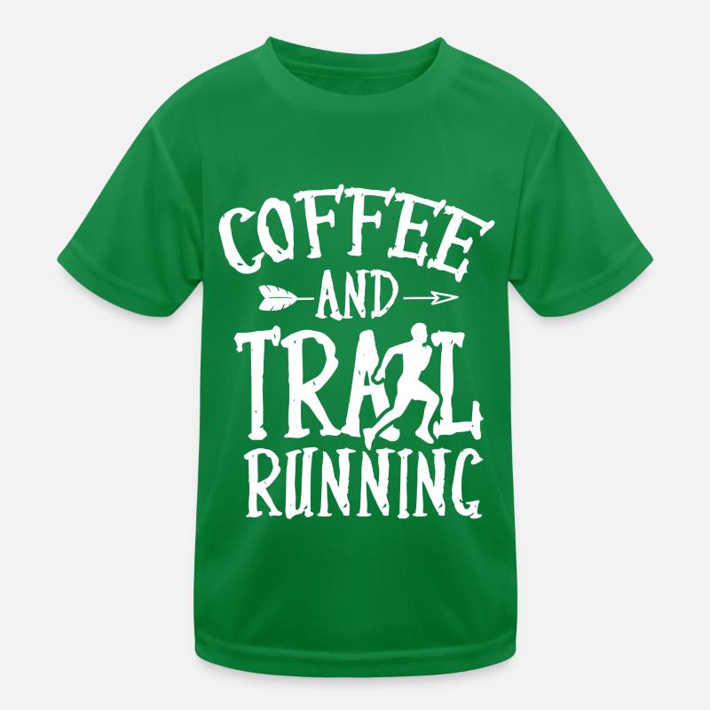 Café et Trail Running Course Trail Running Runner T-shirt sport Enfant