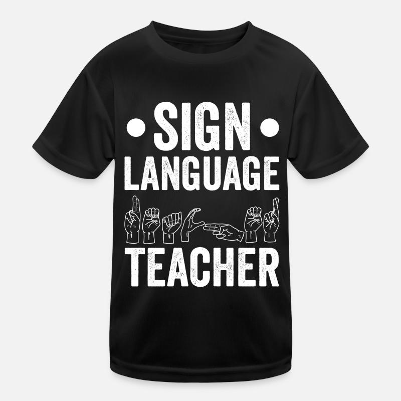 Gebärdensprache Lehrer Gebärden Awareness Gestik Kinder Funktions-T-Shirt