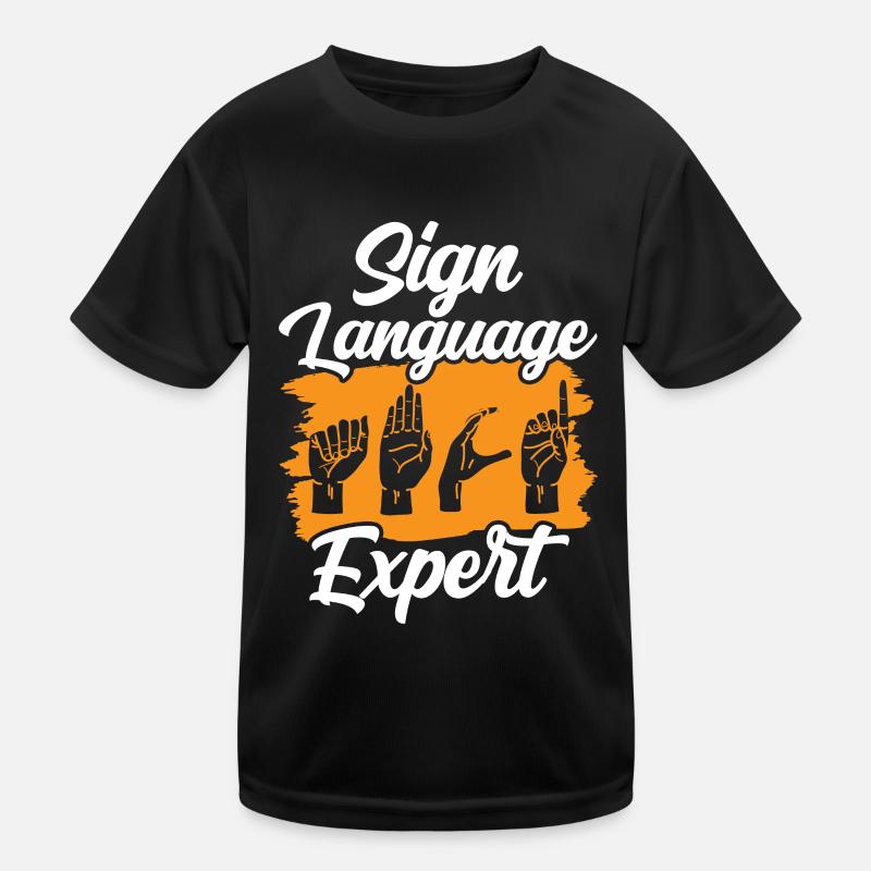 Gebärdensprache Experte Gestik Gebärden Awareness Kinder Funktions-T-Shirt