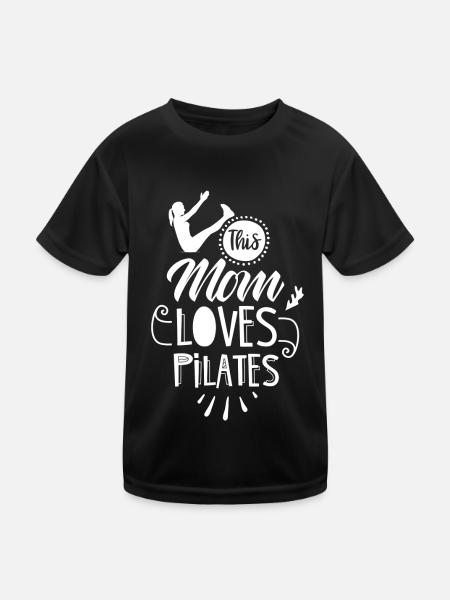 Cette mère aime Pilates Maman Amant Maman - T-shirt sport Enfant - noir - Devant