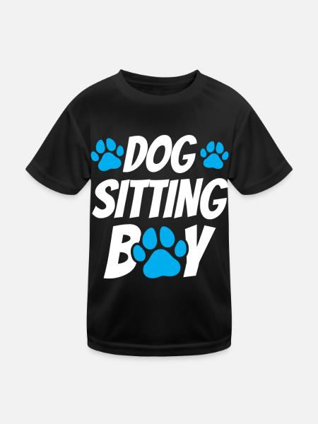 Dog Sitter Boy Dog Sitting Dog Sitting Dog - T-shirt sport Enfant - noir - Devant