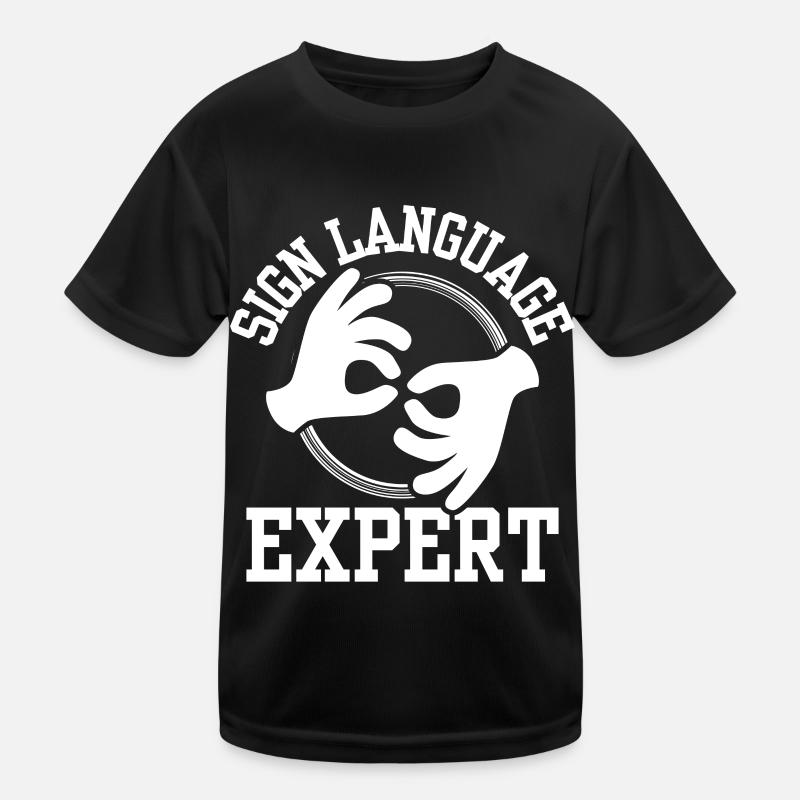 Gebärdensprache Experte Gebärden Awareness Gestik Kinder Funktions-T-Shirt