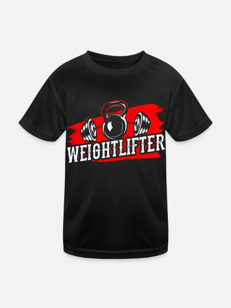 Weightlifting Fitness Gym Weightlifting Workout - Kids Functional T-Shirt - black - Front