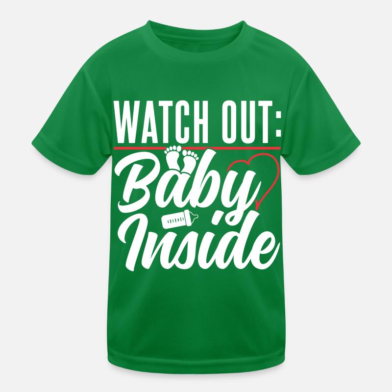 Attention! Bébé à l’intérieur de bébé à l’intérieur d’une grossesse mignon T-shirt sport Enfant