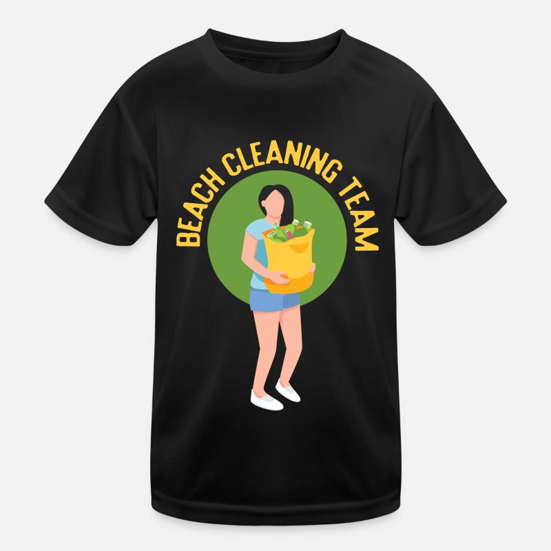 Beach Clean Up Team Beach Beach Cleaning Kids Functional T-Shirt